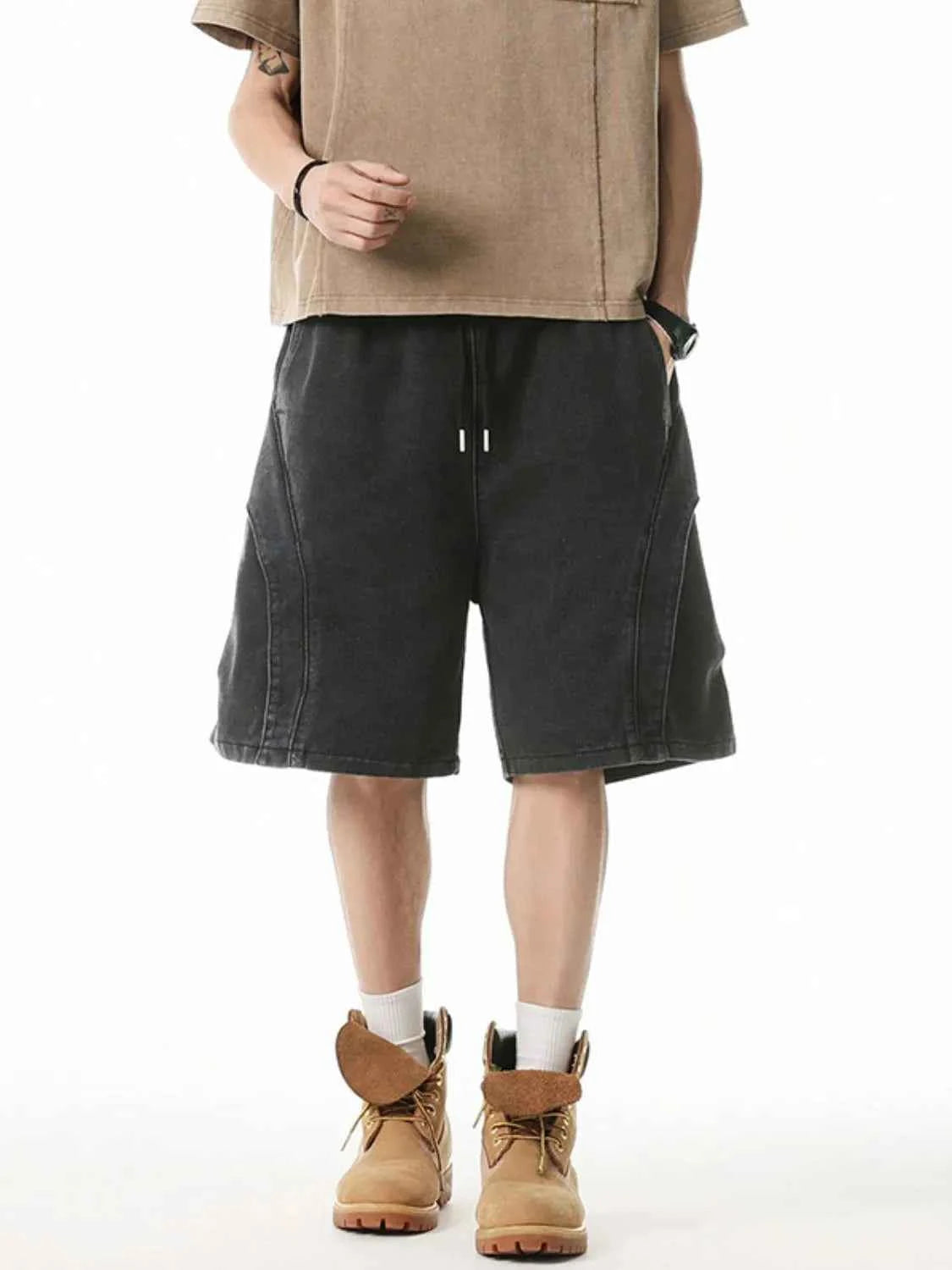 Men's Plus Size Drawstring Basic style Demin Shorts